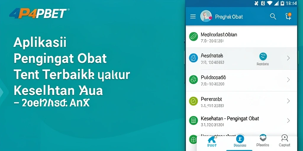 Antarmuka aplikasi 4P4PBET dengan pengingat jadwal obat pengguna.