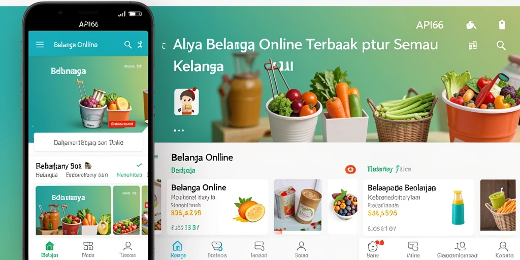 Tampilan utama API66 dengan berbagai kategori produk Belanja Online.