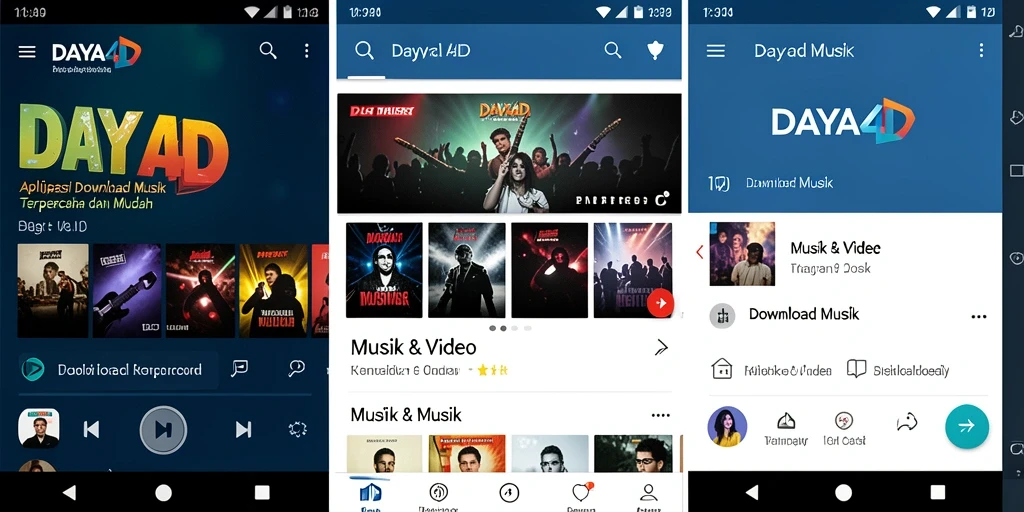 Antarmuka aplikasi DAYA4D untuk Download Musik yang menarik dan fungsional.