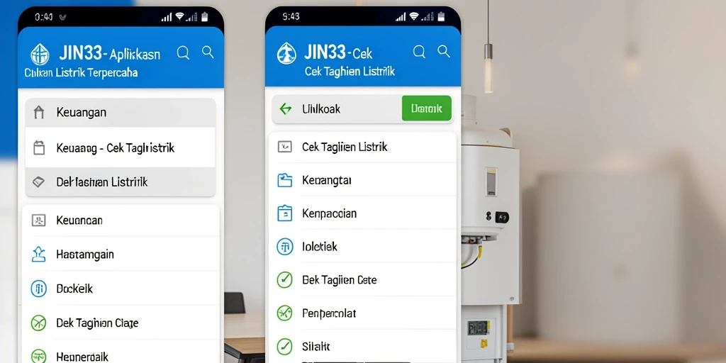 Antarmuka JIN33 menampilkan informasi tagihan listrik dengan jelas dan sederhana.