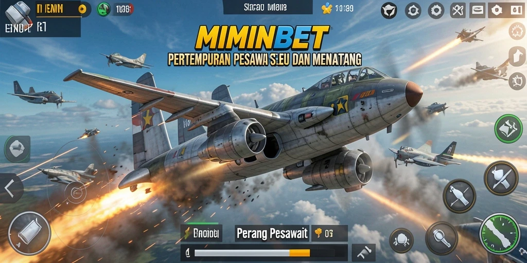 Tampilan antarmuka MIMINBET dengan berbagai pilihan pesawat tempur.